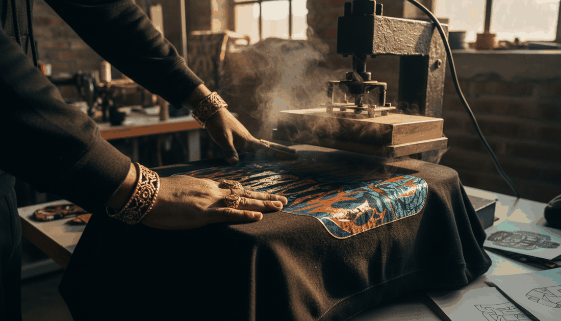 Custom heat-press printing at Bravtone50Collection