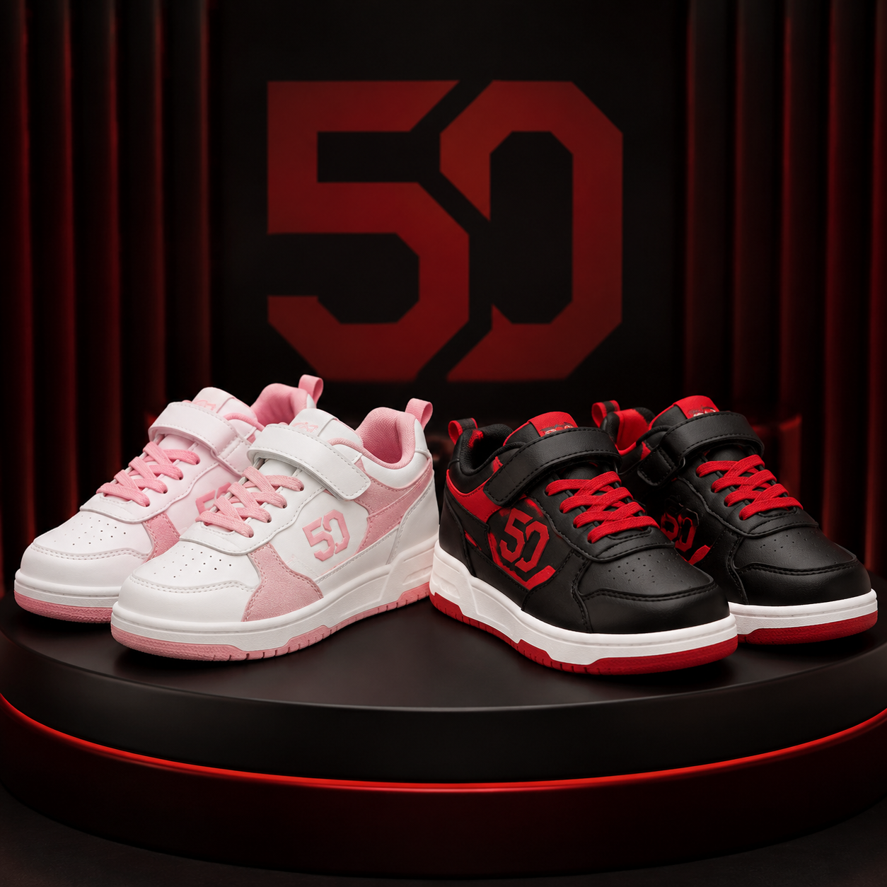 Two pairs of Bravtone girls sneakers